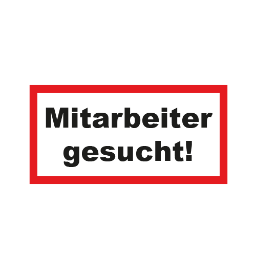 Magnetschild 30x15cm Mitarbeiter gesucht