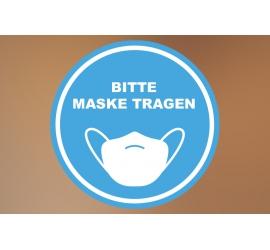 Klebefolie 20x20cm Maske tragen blau